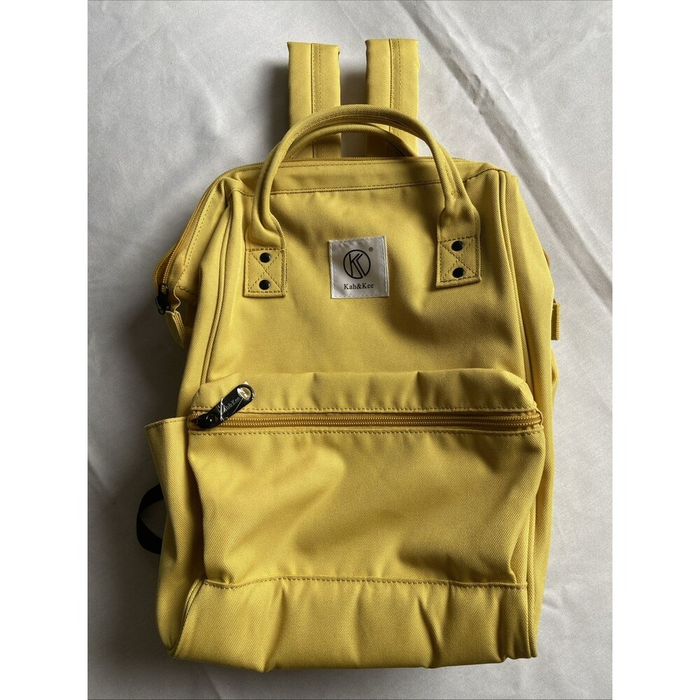 Kah&Kee Travel Backpack Functional School Laptop Unisex Yellow Multiple Function